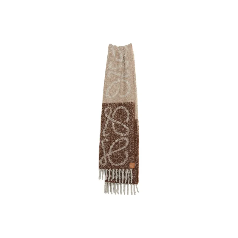 LOEWE Knit Scarves Unisex Brown-0