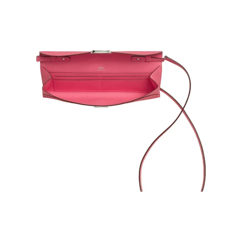 HERMES Maillon To Go Epsom Leather Wallets Shoulder Bag Crossbody Bag Women's 8W Rose Azalee New Lipstick Powder-2