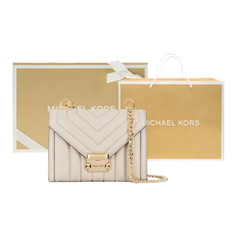 MICHAEL KORS Whitney Sheepskin Envelope Bag, Shoulder Bag, Crossbody Bag Trumpets Women's Cream-8
