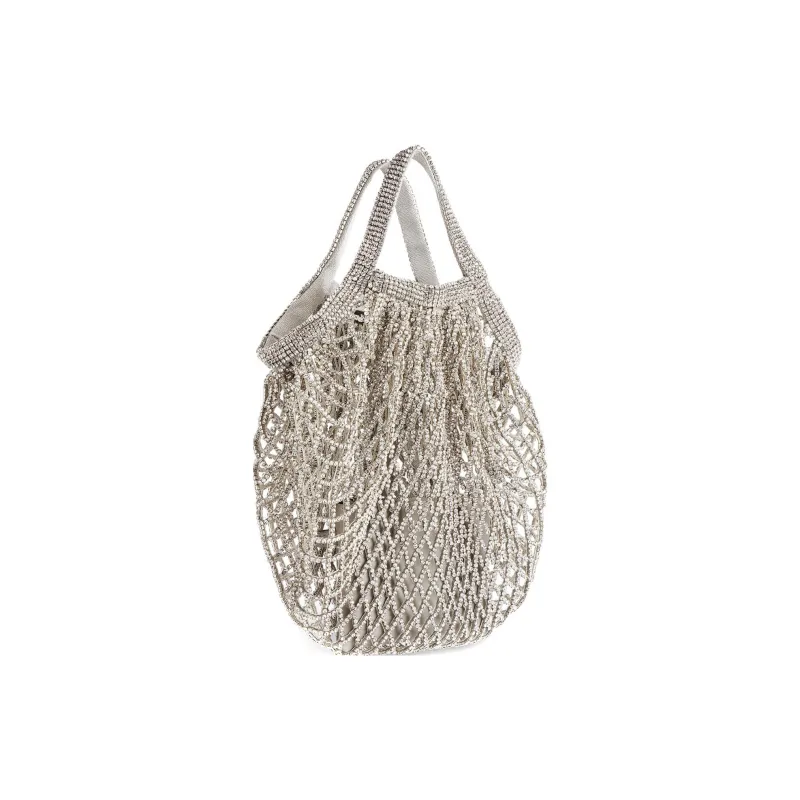 Balenciaga Sheepskin Mesh Bag Handbag Trumpets Women's Silver-1