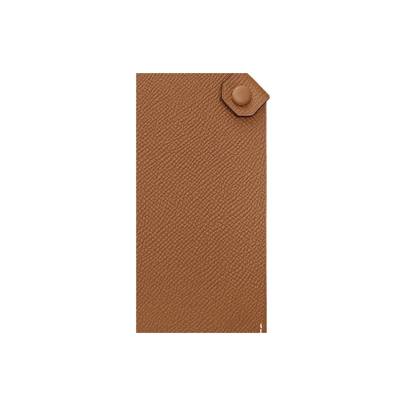HERMES Tarmac Cow Leather Passport Card Holder Women's 37 Gold Brown-5