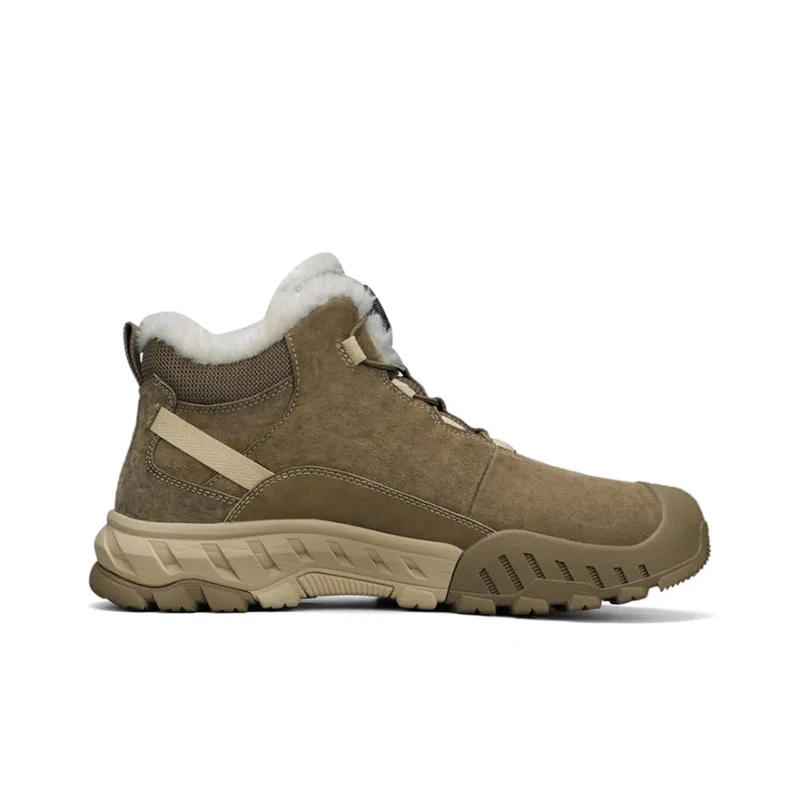 Jeep Warm Fleece Lined Padded Shoes Short Snow Boots Men's Khaki-1