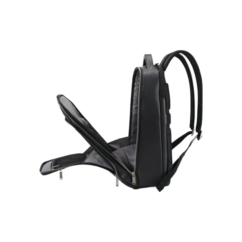 SAMSONITE Leather Laptop Backpack Men's Black-3