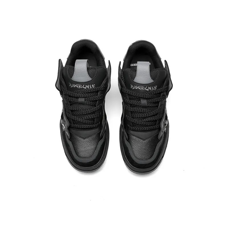 Angelmi Anti-Slip And Wear-Resistant Lightweight Low-Top Skateboard Shoes Unisex Black-2