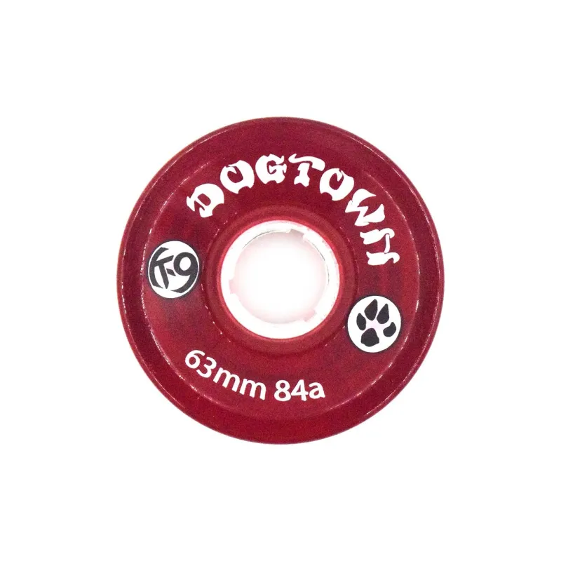 DOGTOWN Skateboard Wheels Land Surfboards 63mm X 84a-Transparent Red-0