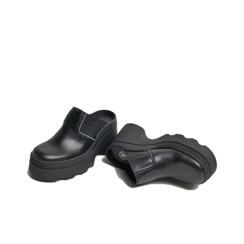 MIISTA Wrap-toe Slippers 10cm Women's Black-1