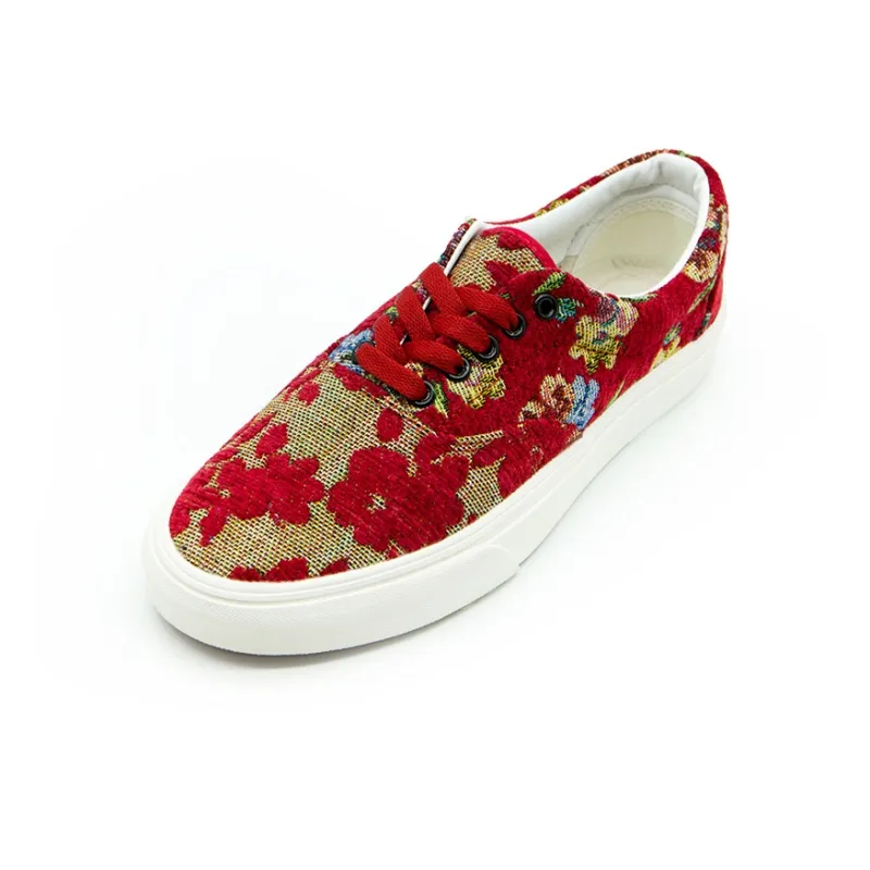 SUPSTORM China Red Collection Wear Resistant Breathable Slip Resistant Low Top Skateboard Shoes Unisex Red-3
