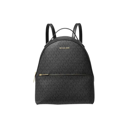 MICHAEL KORS Coated Canvas Backpack Medium Size Women's Black