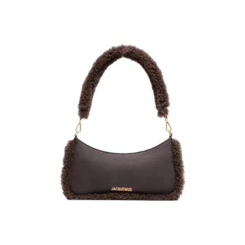 Jacquemus Le Bisou Shearling Handbag Shoulder Bag Women's Dark Brown