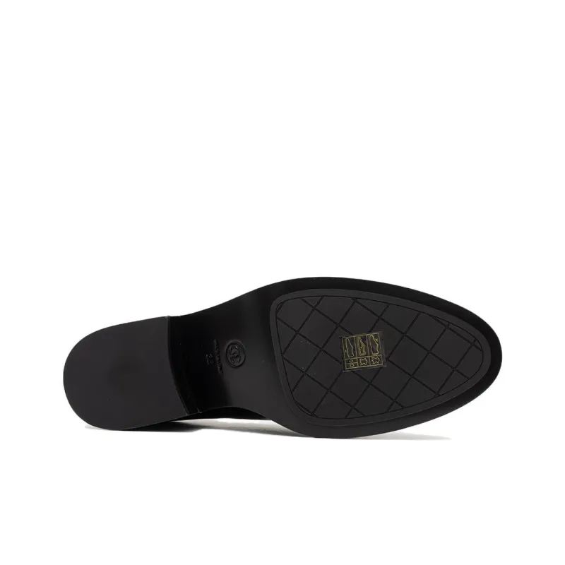CHANEL Loafers Women's Low Top Black-4