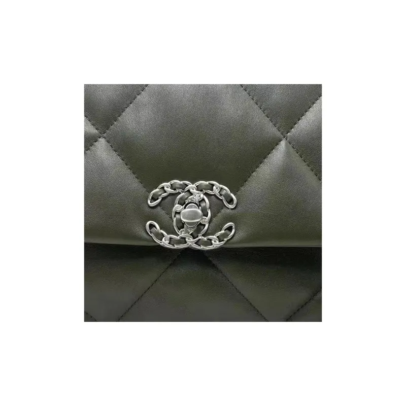 CHANEL 19Bag Bright Lambskin Flap Bag Handbag, Shoulder Bag, Crossbody Bag Trumpets Women's Green-2