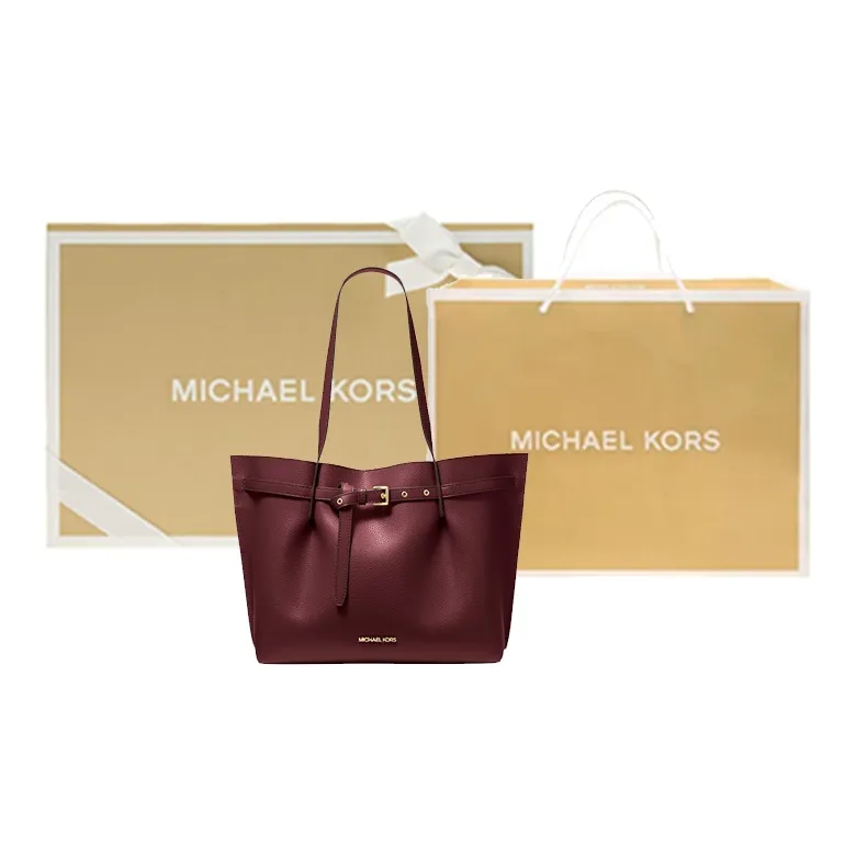 MICHAEL KORS Emilia Cow Leather Shoulder Bag Large Size Women's Burgundy-8
