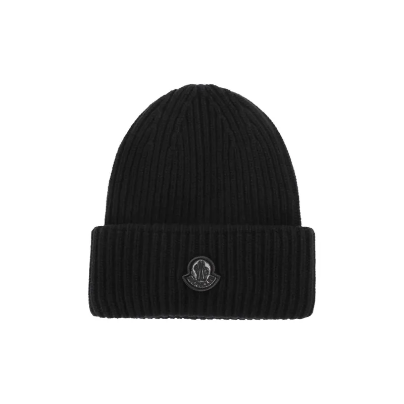 Moncler Logo patch Knitted Wool Beanie-4