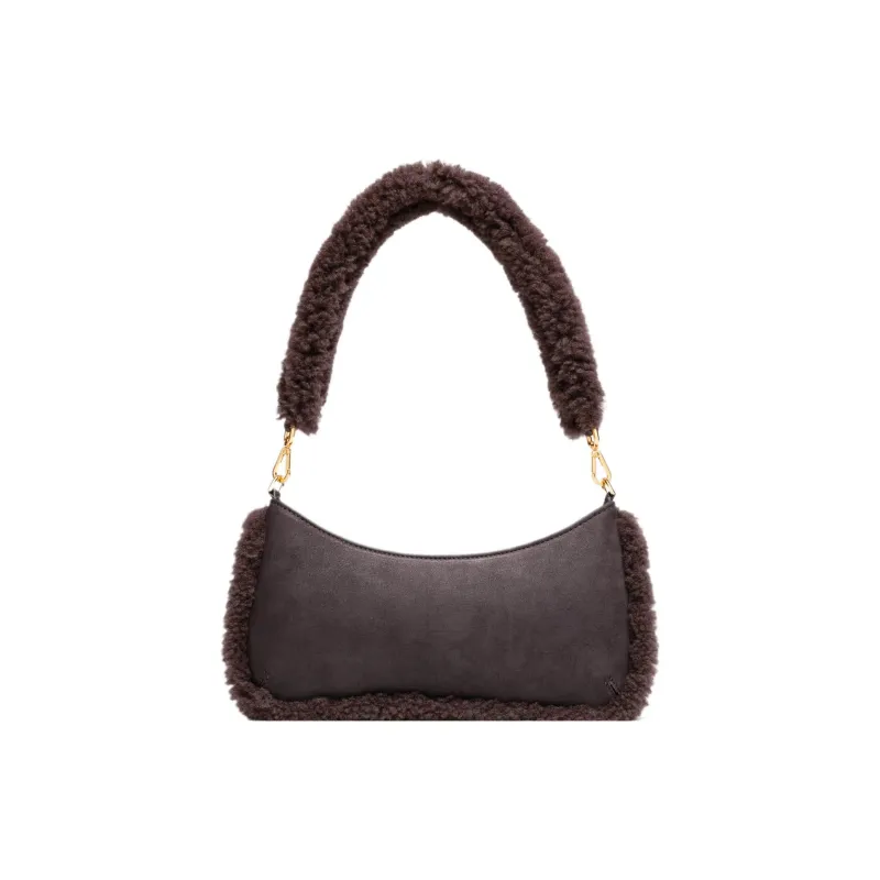 Jacquemus Le Bisou Shearling Handbag Shoulder Bag Women's Dark Brown-2