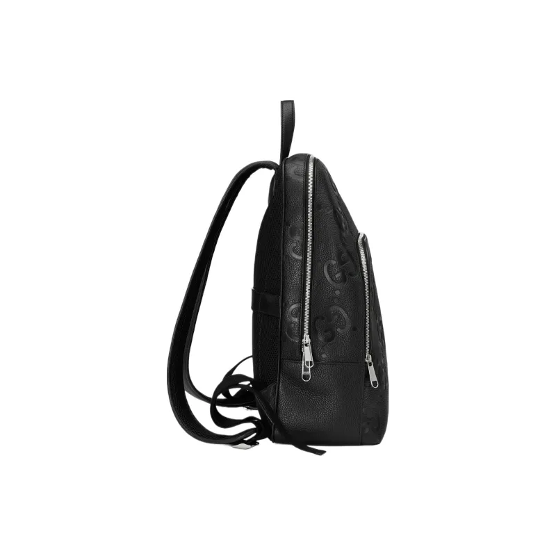 GUCCI Leather Backpack Large Size Men's Black-3