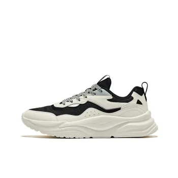 Erke Andong 1.0 Cushioning Wear Resistant Low Top Casual Shoes Men's Jet Black Microcrystal White