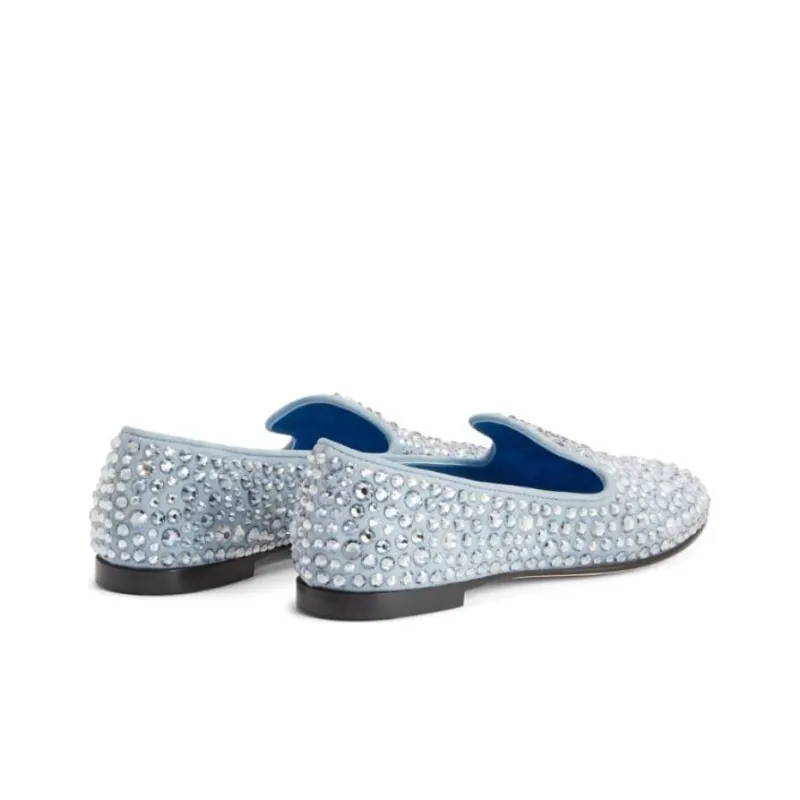Giuseppe Zanotti Evangeline Rhinestone embellished Suede Loafers Women's-3