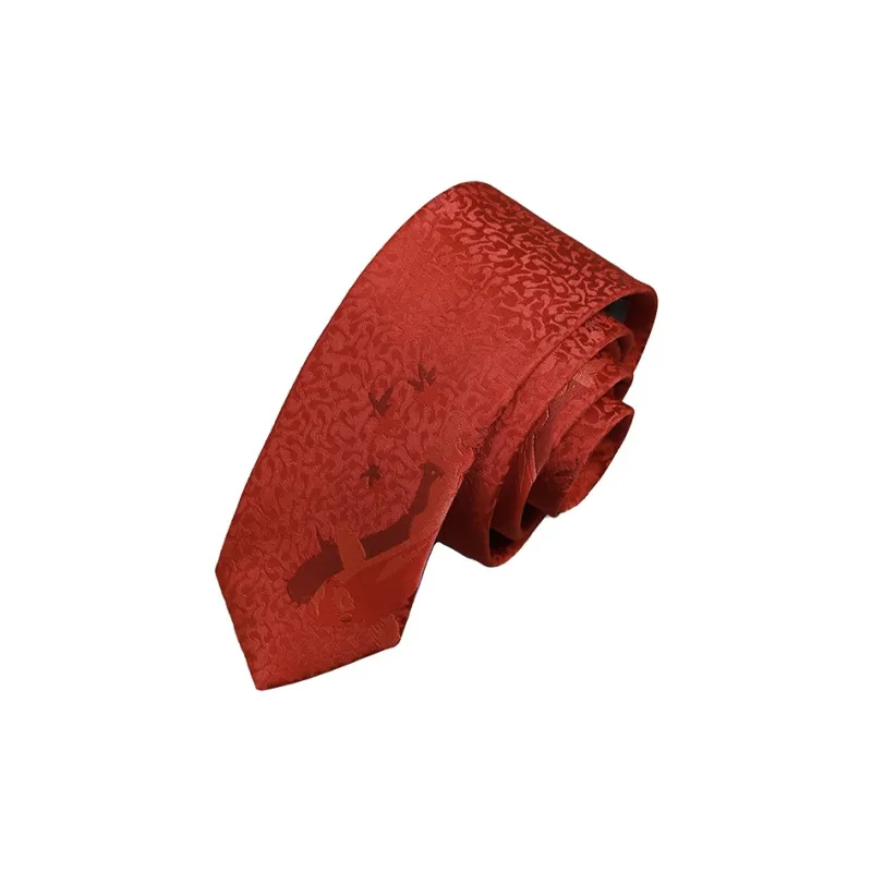 GOLDLION Polyester Ties Men's Red-0
