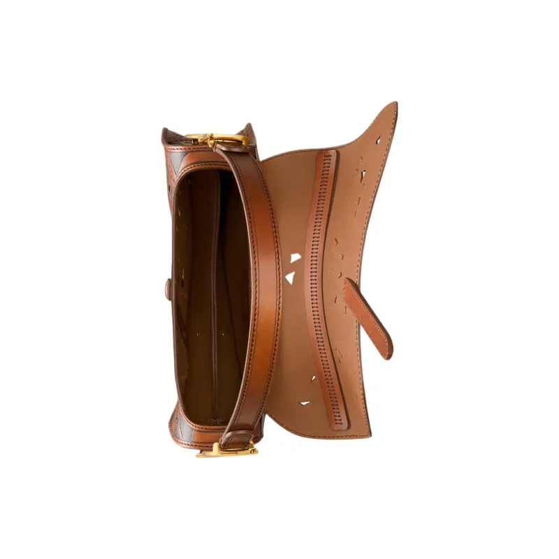 DIOR Calfskin Saddle Bag Handbag Shoulder Bag Women's Brown & Multicolor-3