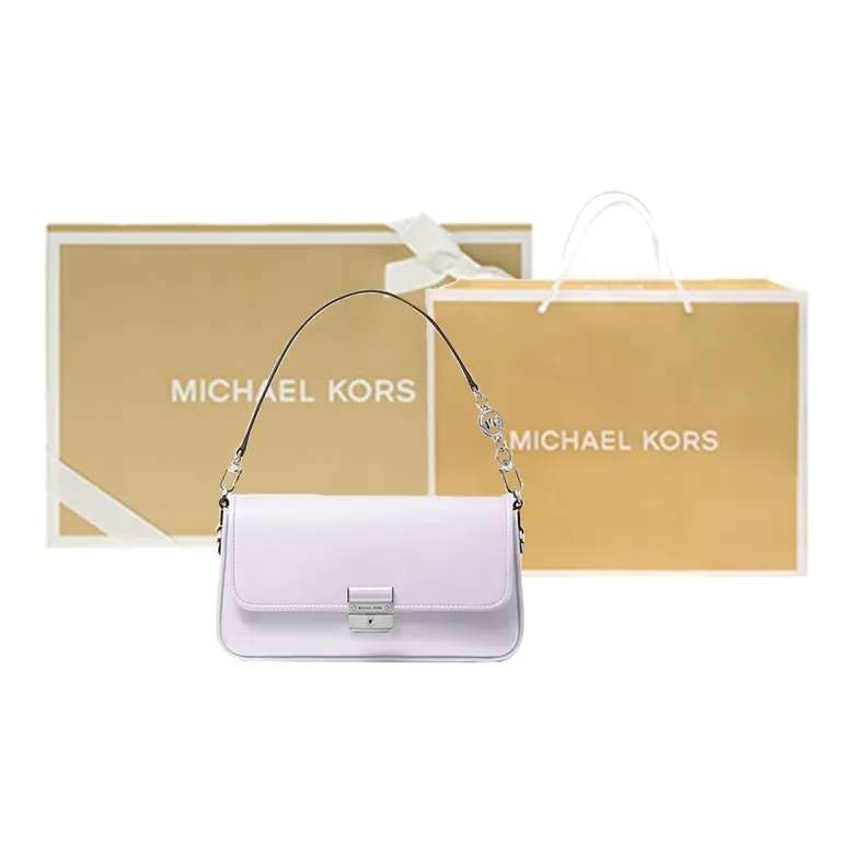 MICHAEL KORS Bradshaw Polyester With Leather Baguette Shoulder Bag Women's Lavender Purple-6