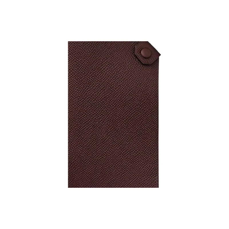 HERMES Tarmac Cow Leather Passport Holder Women's 0G Rouge Sellier Saddle Red-1