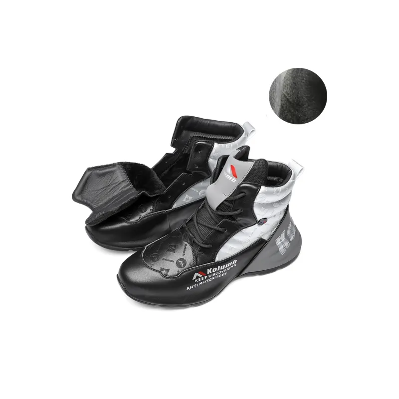 Kolumb Cushioning, Wear Resistant High Top Outdoor Shoes Men's Black Silver Gray-1