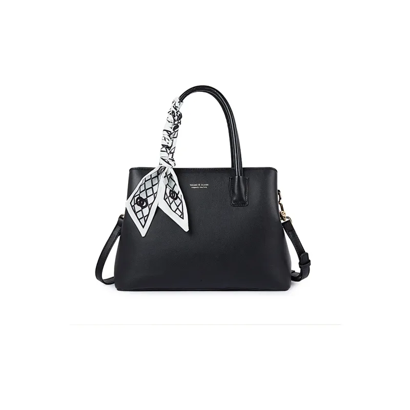 TUCANO Cow Leather One Shoulder Handbag Medium Size Women's Classic Black-0