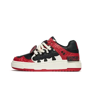 SHOOT BRAND Anti Slip Wear Resistant Low Top Skateboard Shoes Unisex Black White Red