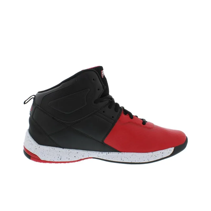 FILA Wear resistant And Lightweight Mid Top Casual Shoes Men's Black Red-1