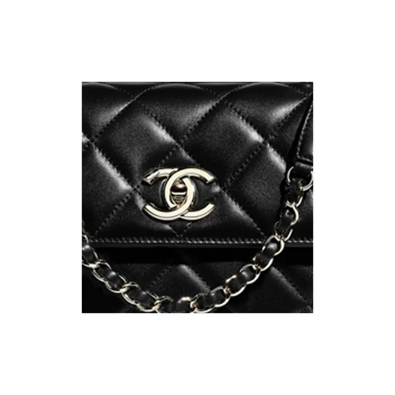 CHANEL Trendy Cc Lambskin Handbag, Shoulder Bag, Crossbody Bag Trumpets Women's Black-4