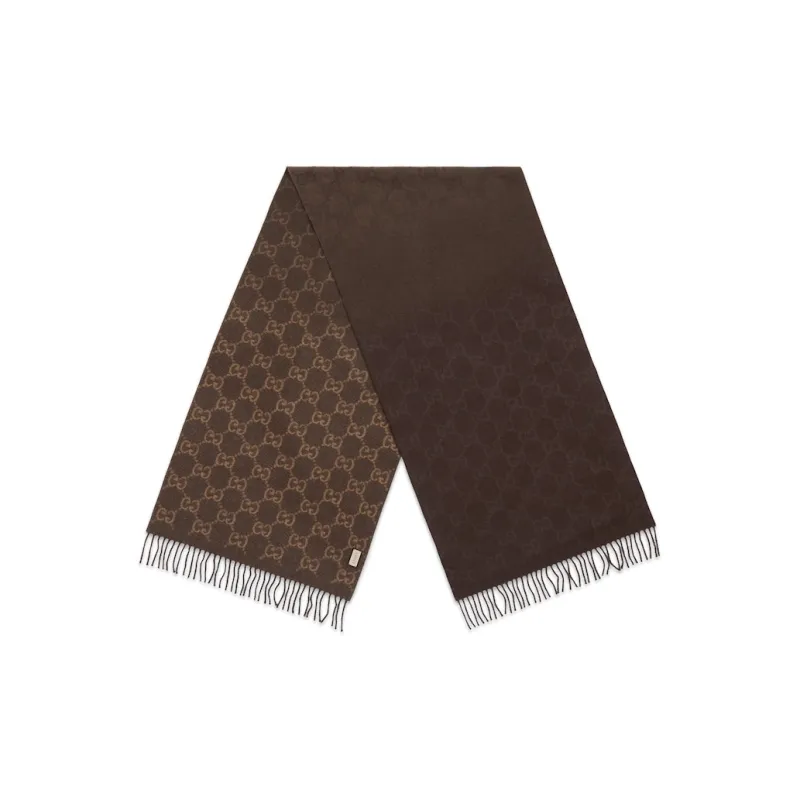 GUCCI Gg Jacquard Fringed Scarf-0