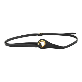 Burberry D-Shaped Ring Buckle Leather Belts Women's Black