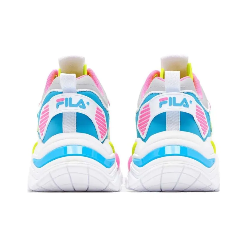 FILA Cage Durable Breathable Low Top Chunky Sneakers Women's White-2
