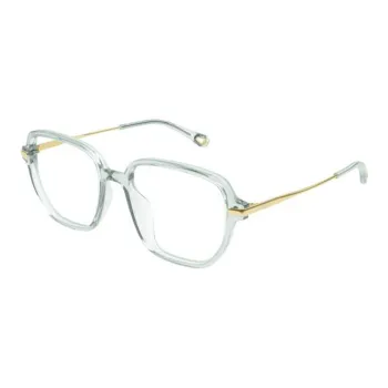 Chloe Acetate Irregular Shape Eyeglass Frames Women's Green