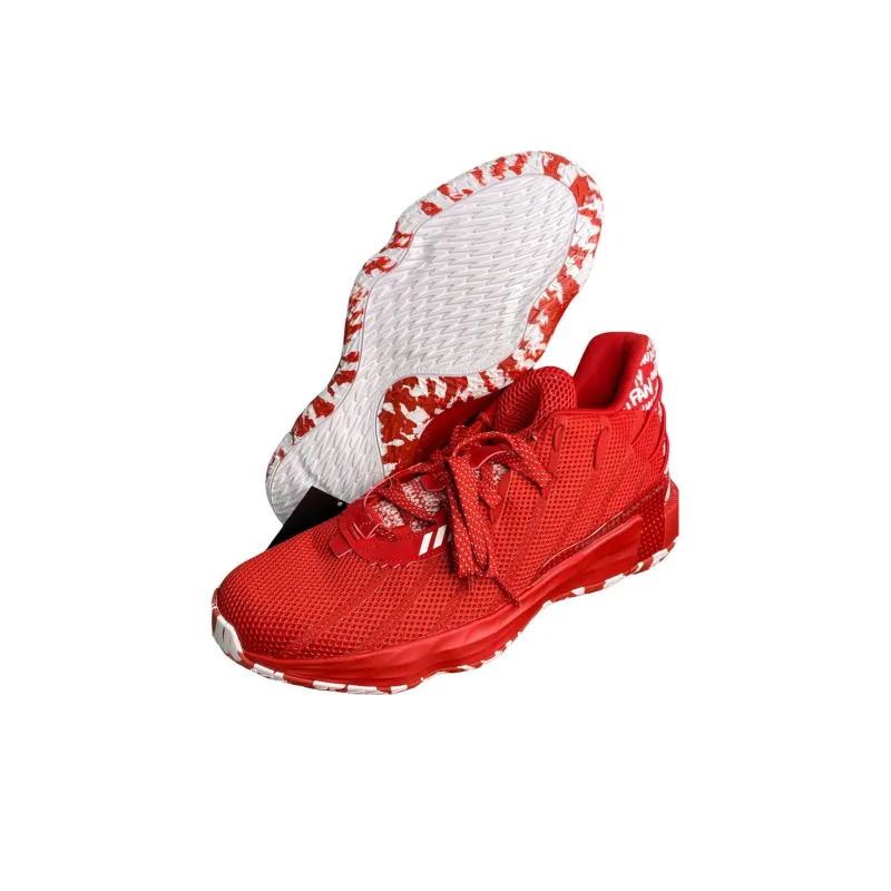 Adidas D Lillard 7 Dame 7 Mid Cushioning Wear Resistant Mid Top Basketball Shoes Men's Red-3