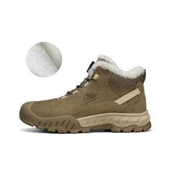 Jeep Warm Fleece-Lined Padded Shoes Short Snow Boots Men's Khaki