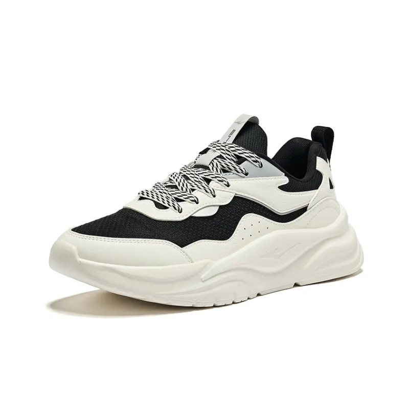 Erke Andong 1.0 Cushioning Wear Resistant Low Top Casual Shoes Men's Jet Black Microcrystal White-2
