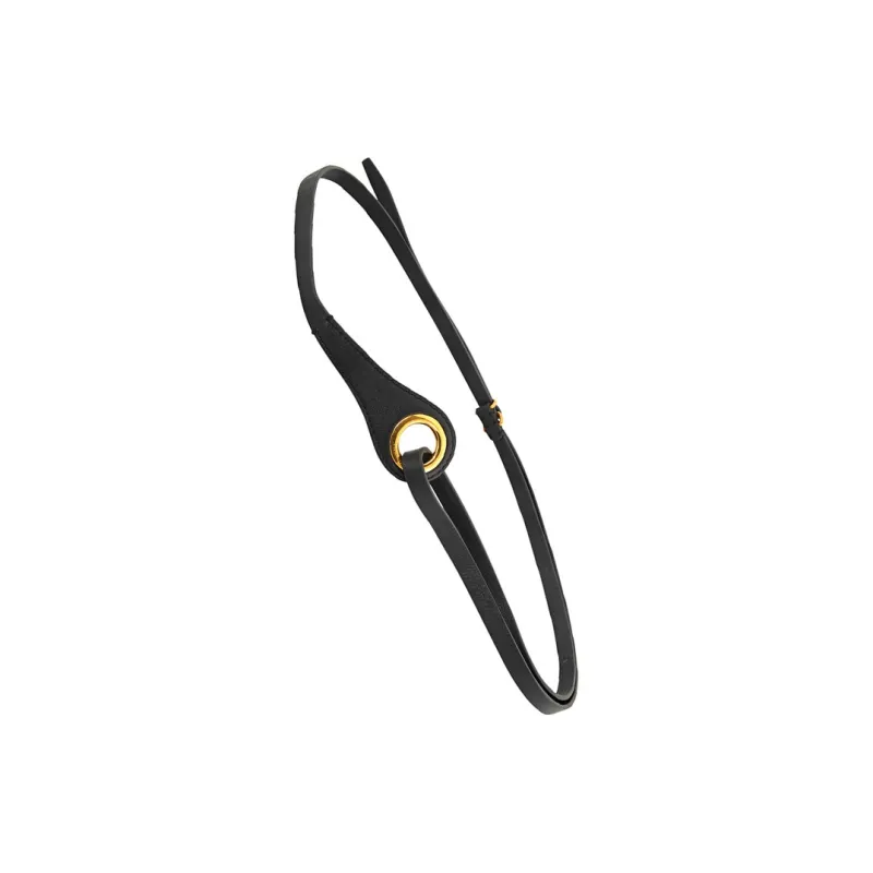 Burberry D-Shaped Ring Buckle Leather Belts Women's Black-2