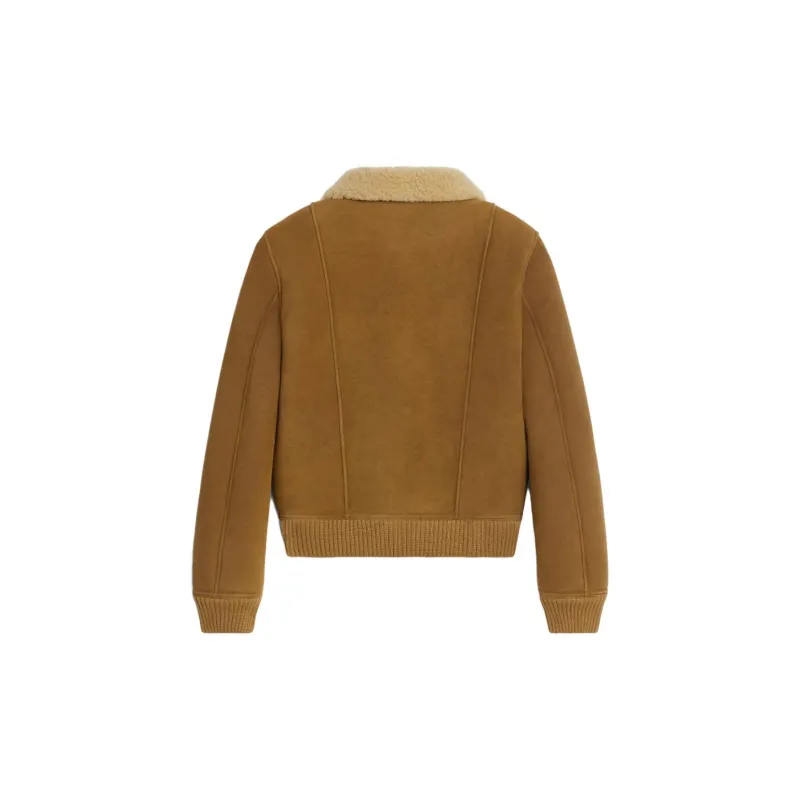 CELINE FW23 Leather Jackets Coats Women's Brown-1