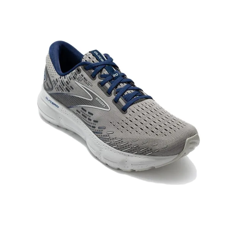 Brooks Glycerin 20 Anti Slip Wear Resistant Low Top Casual Running Shoes Men's Gray Blue-1