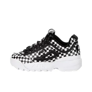FILA Disruptor II Checker Wear-resistant And Lightweight Low-Top Casual Shoes Women's Black White
