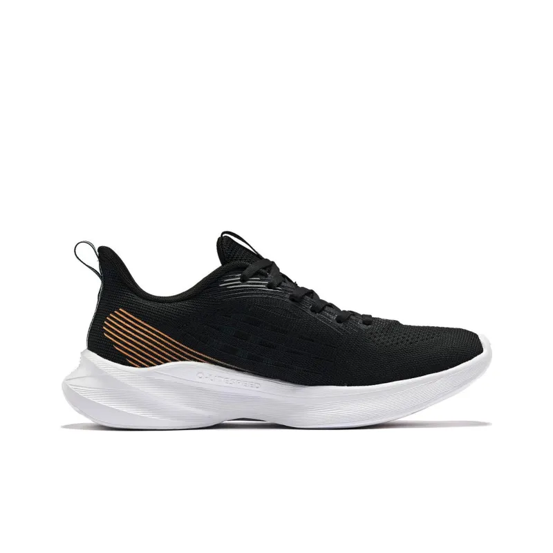 QIAODAN Sigh 4.0 Anti Slip Wear Resistant Low Top Running Shoes Men's Black Cyan-1