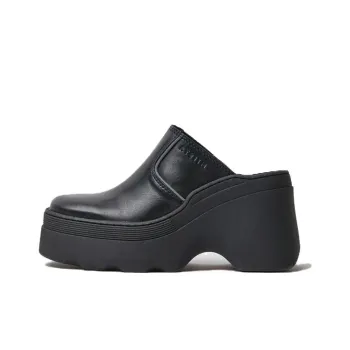 MIISTA Wrap-toe Slippers 10cm Women's Black