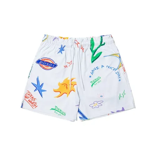 Dickies Casual Shorts Women's White Graffiti All Over Print