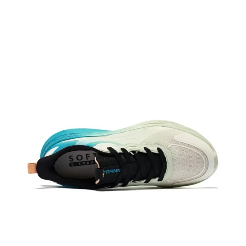 QIAODAN Polysoft Anti-Slip And Wear-Resistant Breathable Low-Top Training Shoes Men's White Blue-3