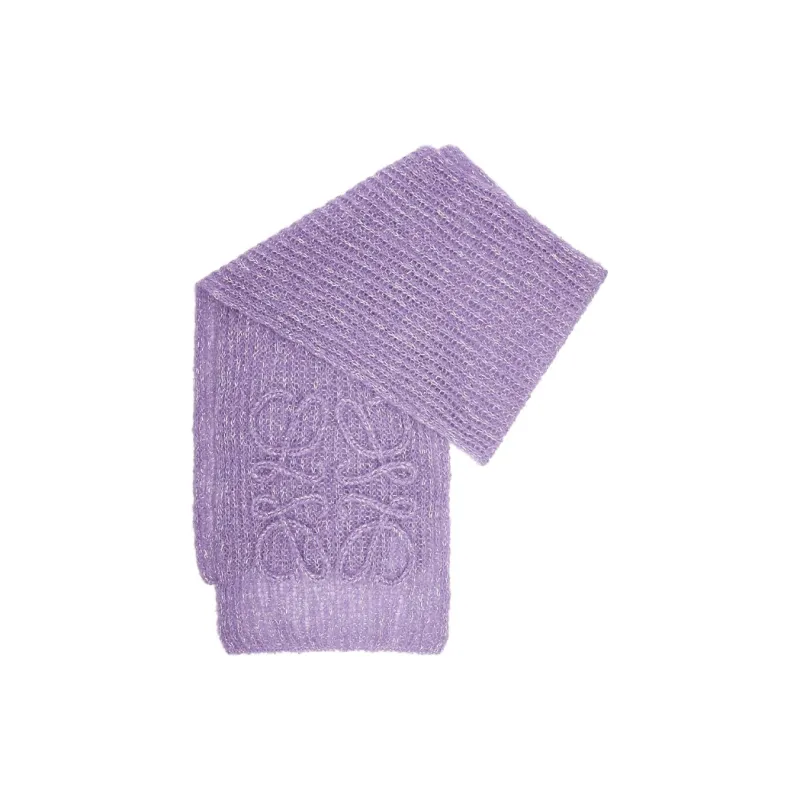 LOEWE Knit Scarves Unisex Purple-1