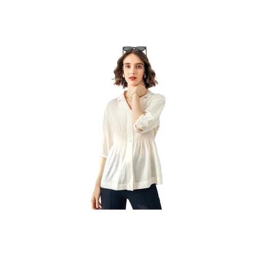 Famanxuan Shirts Women's Pearl White