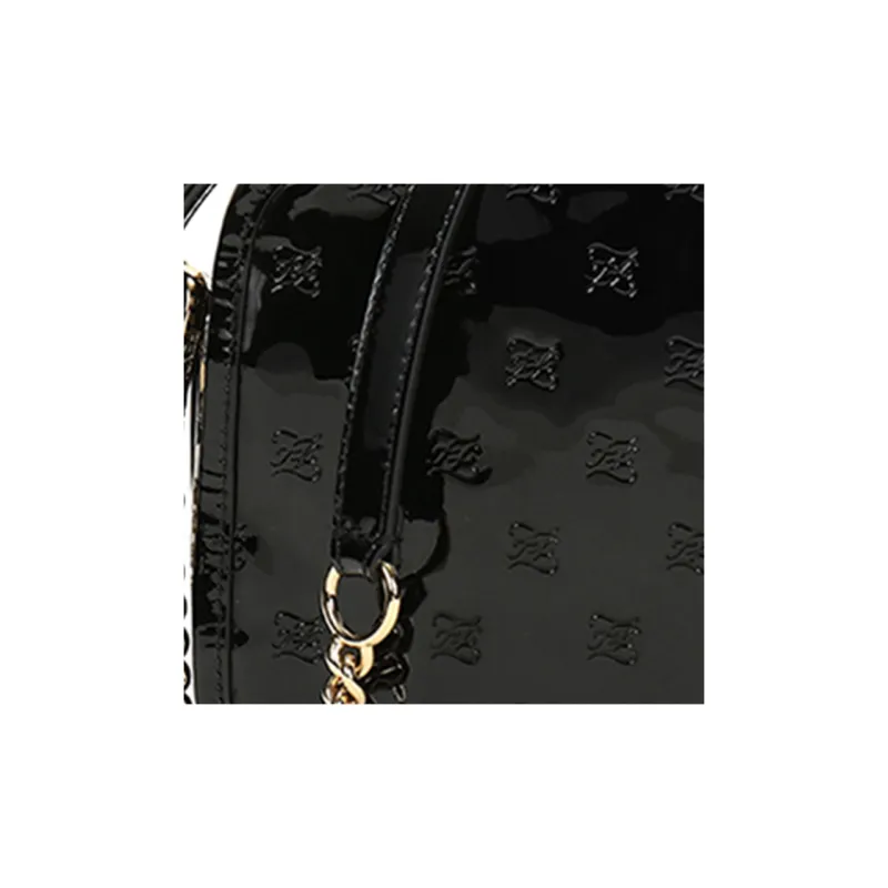 FENDI Patent Leather Camera Bag Chain Crossbody Bag Shoulder Bag Women's Black-5