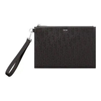 DIOR Cow Leather Wallets Clutches Men's Black