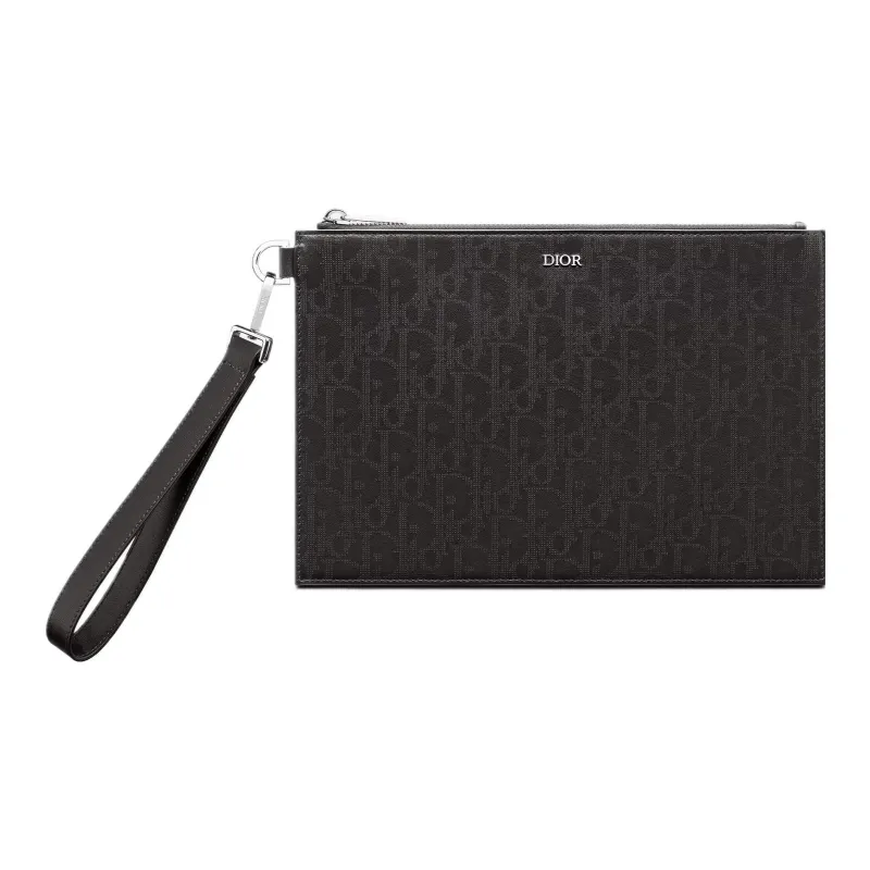 DIOR Cow Leather Wallets Clutches Men's Black-0